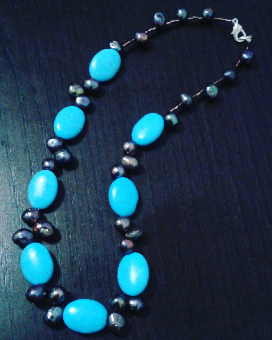 Turquoise & Raven necklace