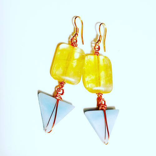 Citrine and Agate Earrings 