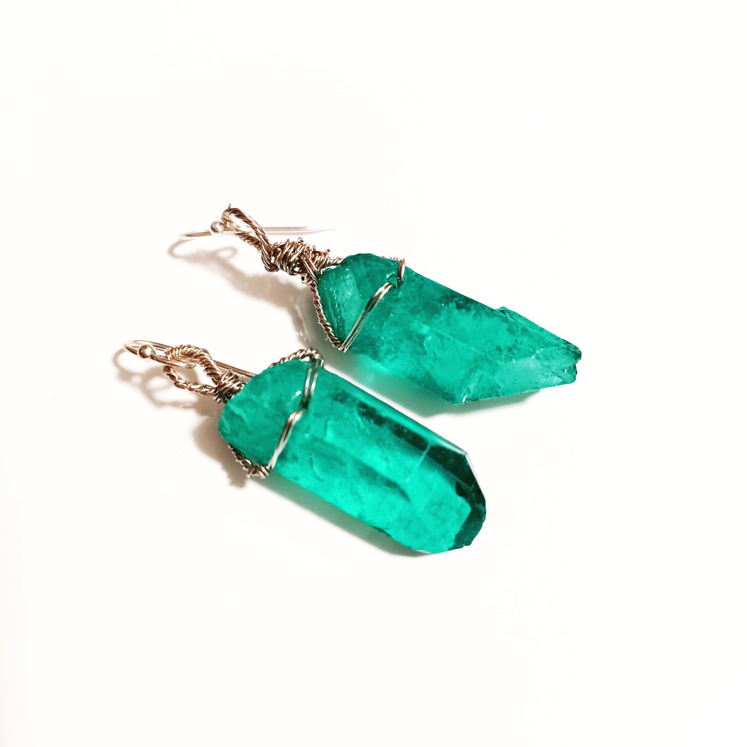 Emerald Quartz Earrings 